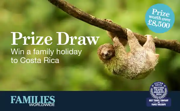 Families Worldwide's Costa Rica prize draw for the Family Traveller 2025 Show