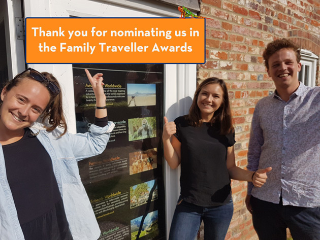 Families Worldwide team encouraging people to nominate in the Family Traveller Awards