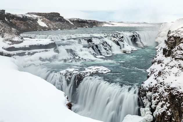 Gullfoss in Iceland during winter