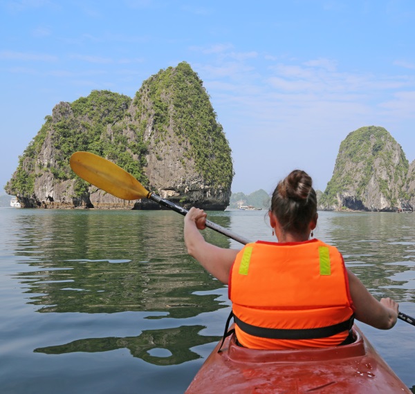 Kayaking in Ha Long Bay, Vietnam
