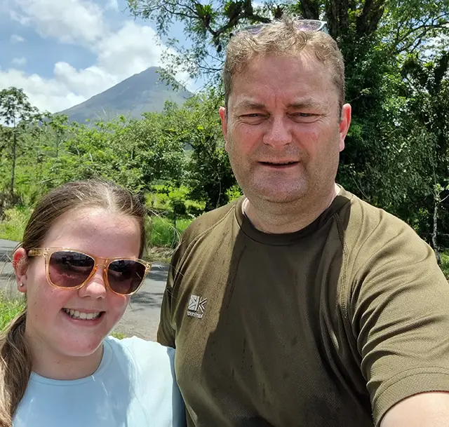 Family at Arenal Volcano in Costa Rica