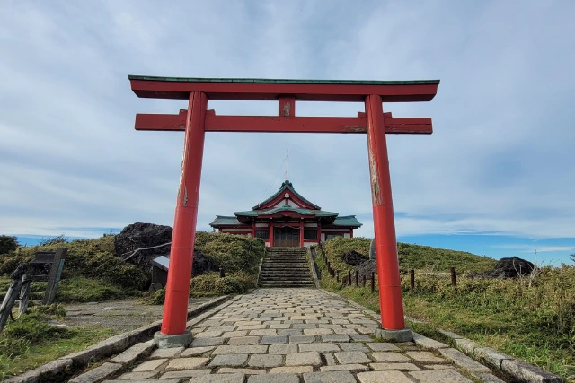 The entrance to a shrine in Hakone, Japan.