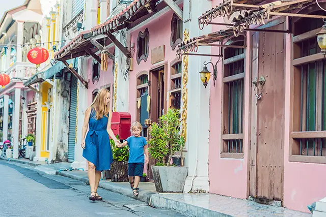 Mother & son in Phuket, Thailand