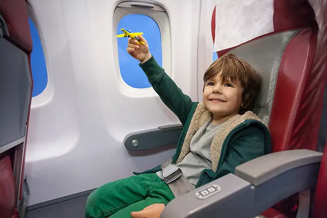 Boy on a plane