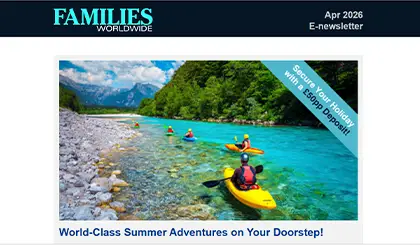 Screenshot of the header area of a recent Families Worldwide e-newsletter.