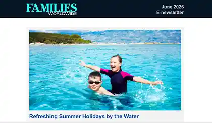 Screenshot of the header area of a recent Families Worldwide e-newsletter.