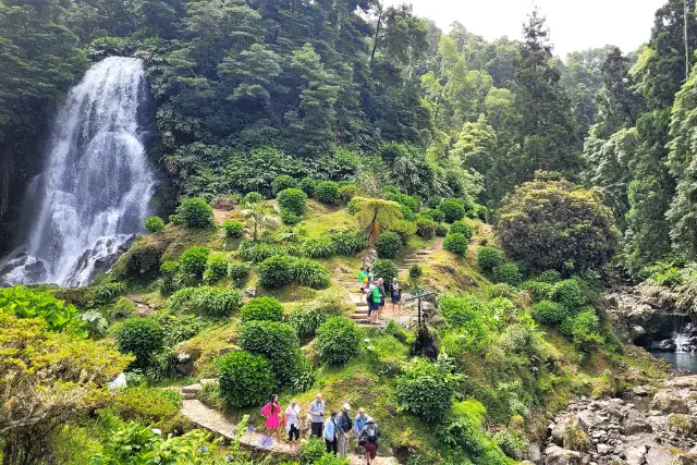Cascata da Ribeira dos Caldeiroes waterfall, Sao Miguel island, the Azores.