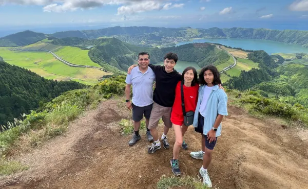 The Tekchandani family in the Azores.