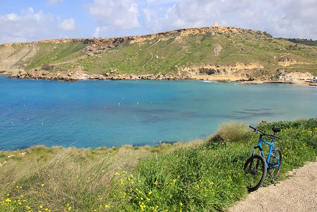 Bicycle on the coast of Gozo, Malta