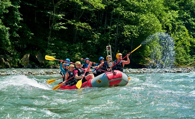 Group rafting in Montenegro