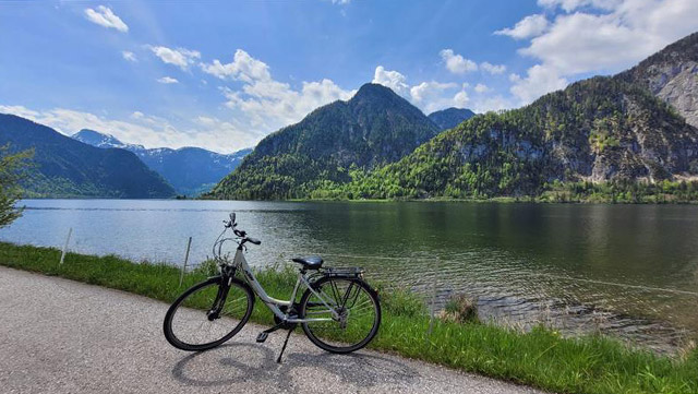 Bike next to Halstatter See in Austria.