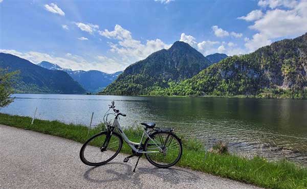 Bike next to Halstatter See in Austria.