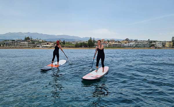 Stand-up paddleboarding in Crete, Greece.