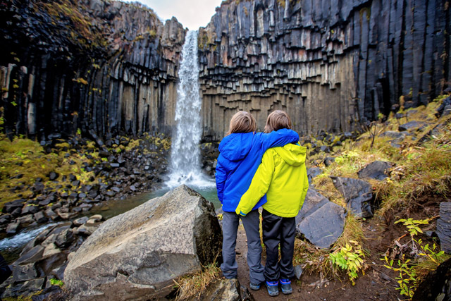 Siblings in Skaftafell National Park in Iceland