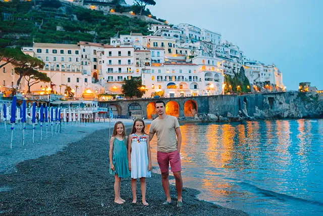 Father and son in the Amalfi Coast, Italy