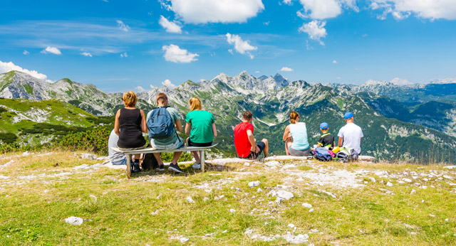 Family in the mountains of Slovenia