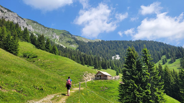 View on the walk to Sija mountain hut in Slovenia