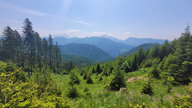 View on the walk to Sija mountain hut in Slovenia
