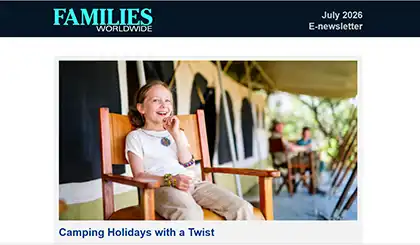 Screenshot of the header area of a recent Families Worldwide e-newsletter.