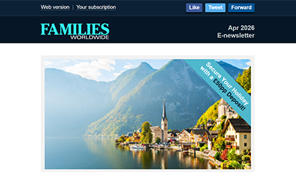 Screenshot of the header area of a recent Families Worldwide e-newsletter.