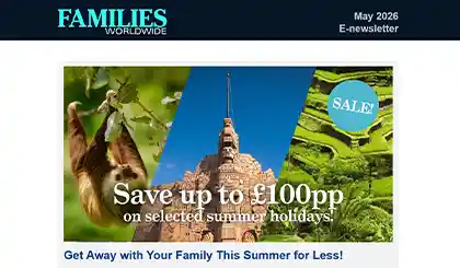 Screenshot of the header area of a recent Families Worldwide e-newsletter.