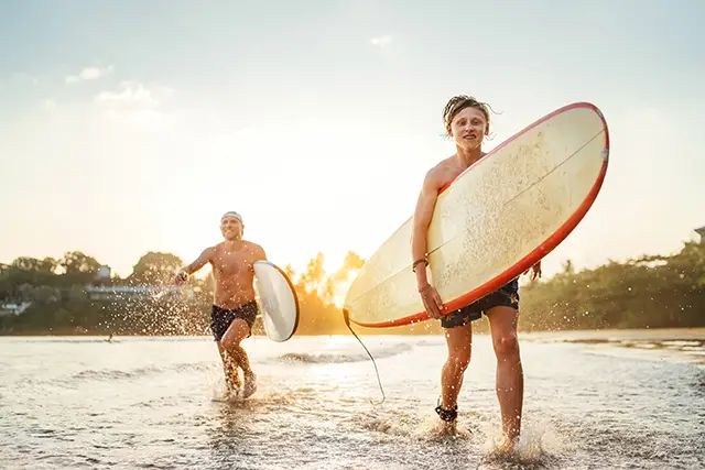 Father & son surfing