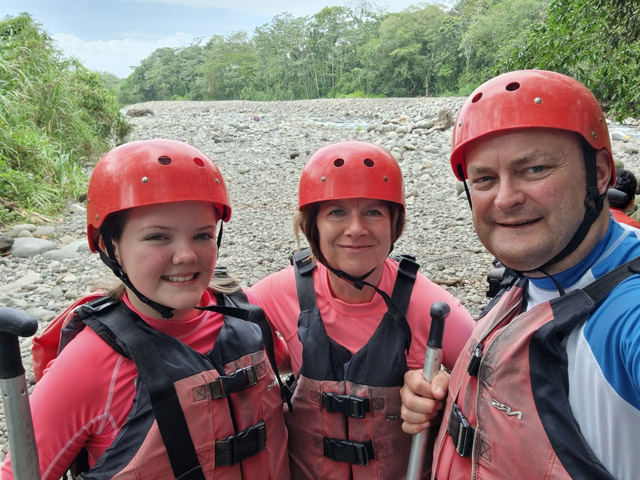 Lili & family rafting in Costa Rica