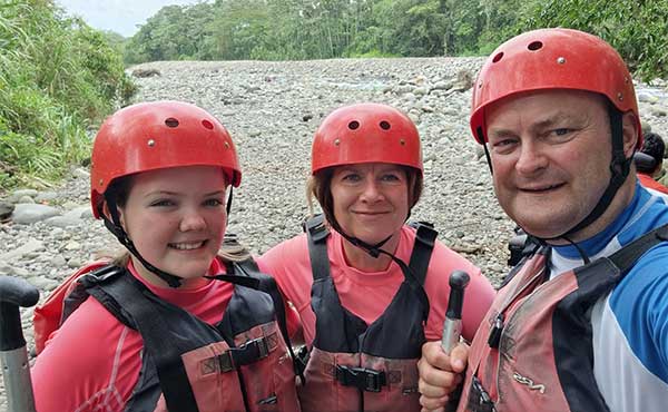 Lili & family rafting in Costa Rica