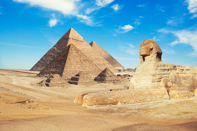The Great Pyramids of Giza and the Sphinx in Egypt