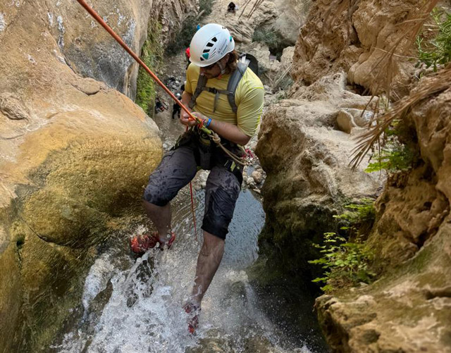 Canyoning in Jordan.