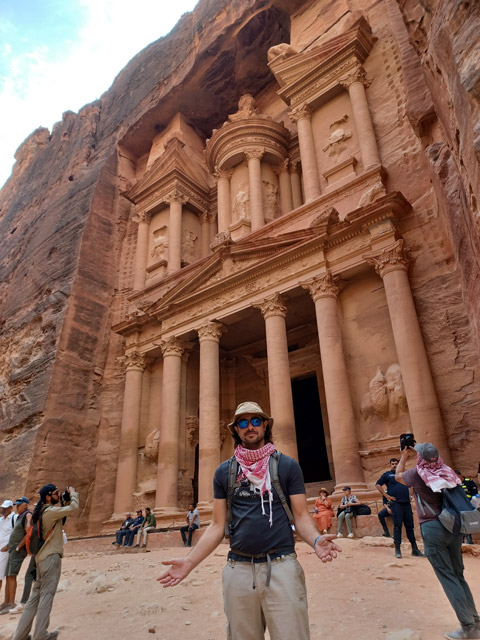 Sam outside of Petra in Jordan.