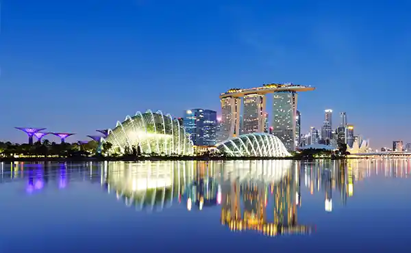 A Singapore skyline.