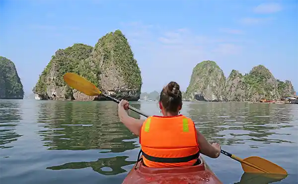 Kayaking in Halong Bay, Vietnam
