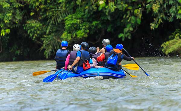 White-water rafting on Kiulu River in Borneo