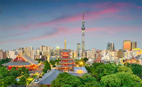 Tokyo skyline in Japan