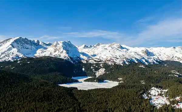 Durmitor National Park & Black Lake in Montenegro during winter