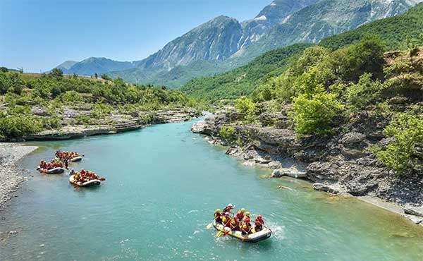 White-water rafting on the Vjosa River in Albania