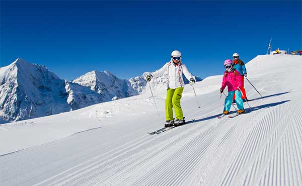 Family skiing in Finland