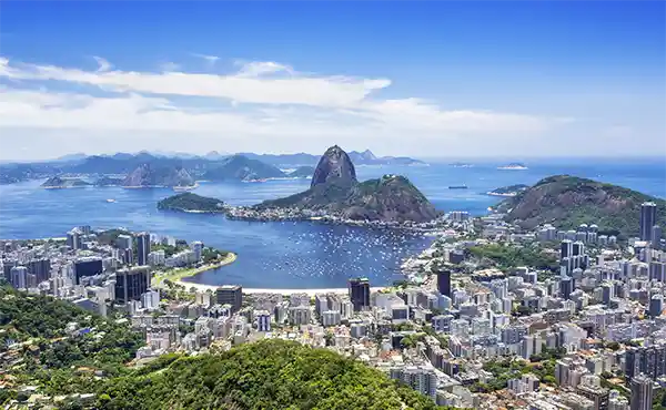Aerial of Rio de Janeiro in Brazil