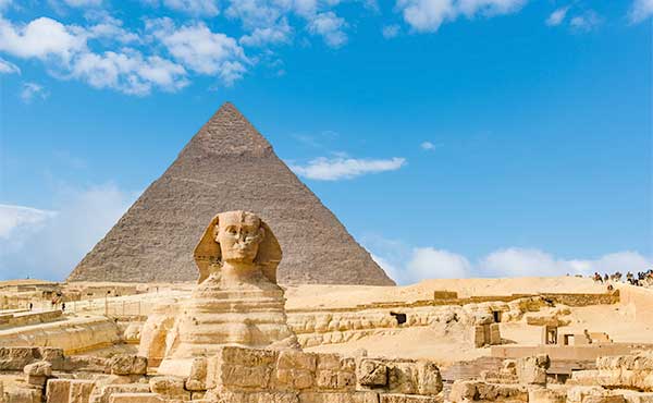 Pyramid and sphinx in Egypt