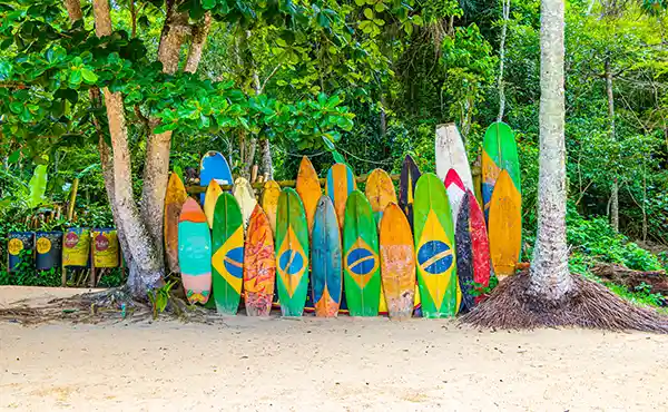 Surf boards on Fazenda beach